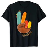peace love turkey grateful turkey hand sign thanksgiving t shirt graphic tee tops