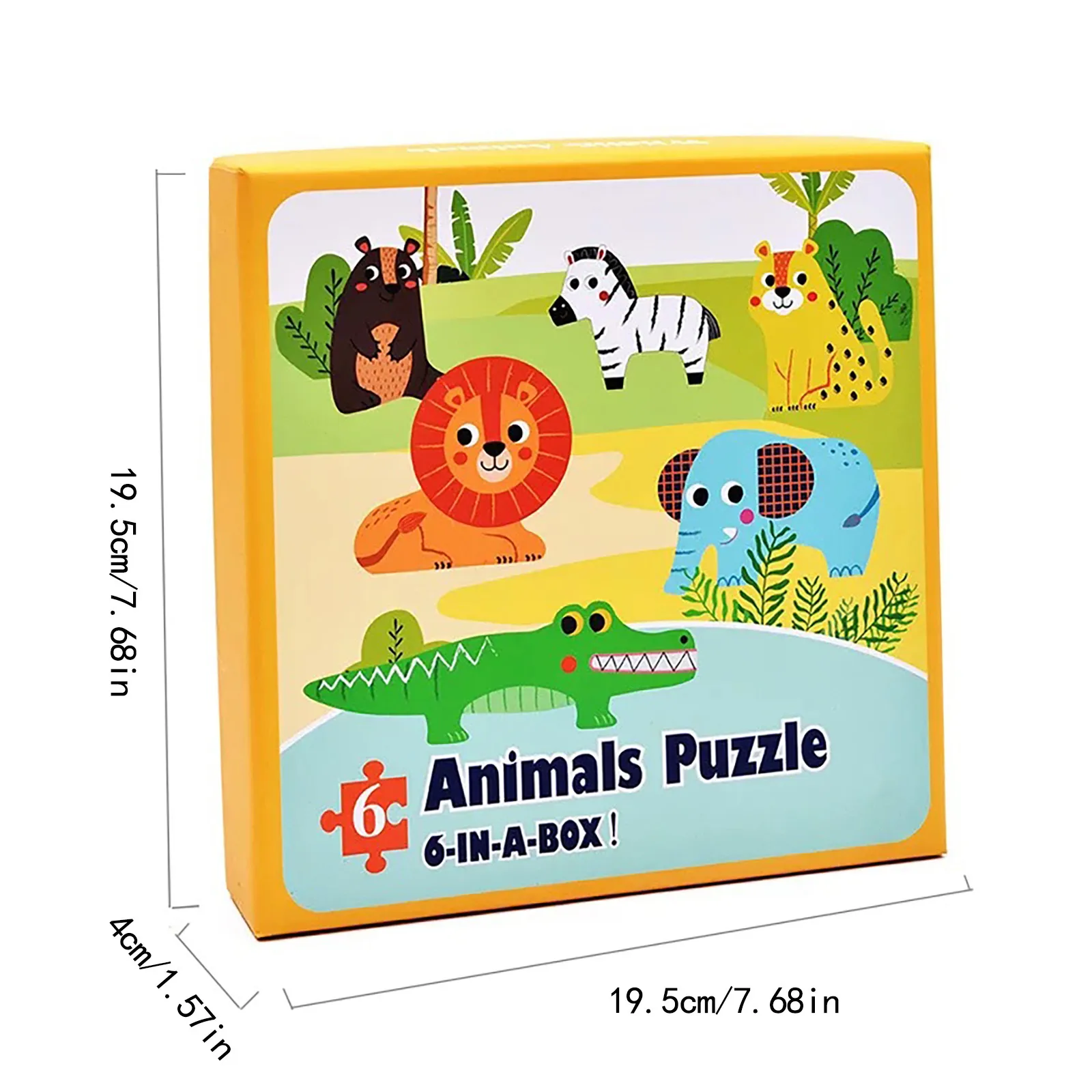 

Children's Toy Puzzles Set for Kids Colorful 6-In-Box Puzzles for Toddler Vehicular animals Early Education Lrregular Puzzle