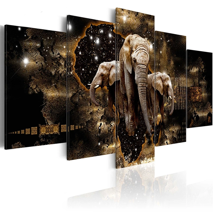 

Набор для алмазной живописи «Слон Вселенной», набор из 5 квадратных и круглых 3d-страз для вышивки крестиком, 5d Вышивка крестиком, домашнее ис...