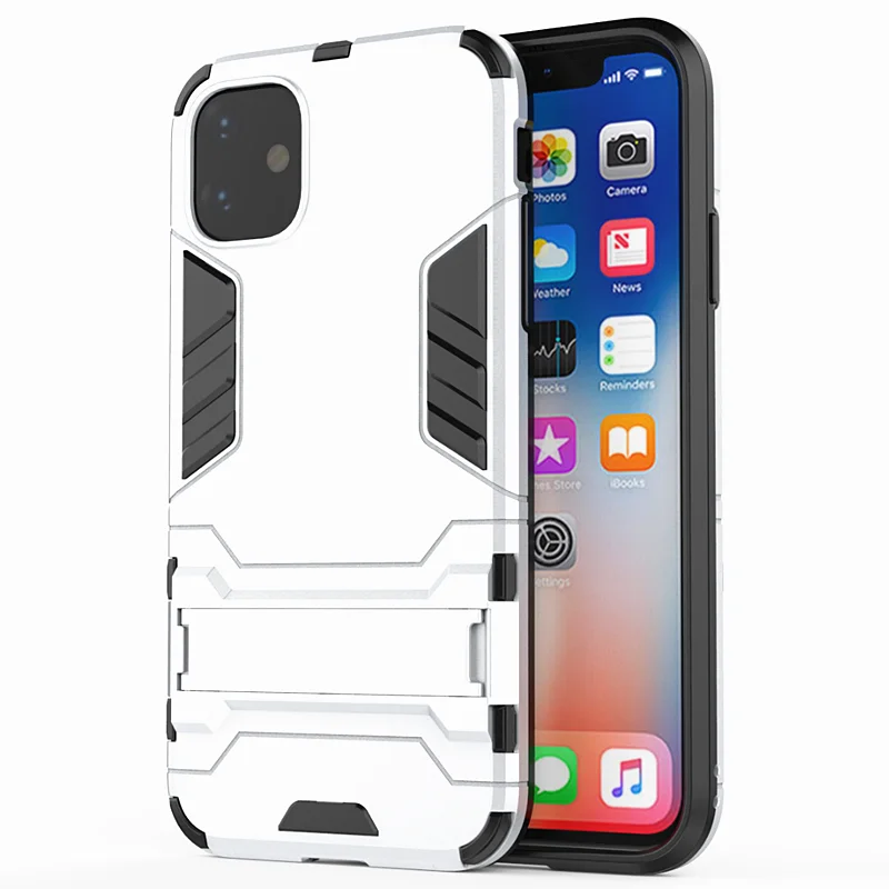 Гибридный противоударный защитный чехол-подставка для телефона для iPhone 11 Pro MAX X XS Max XR 7 8 6 6S Plus 5 5S 5C кронштейн держатель чехол