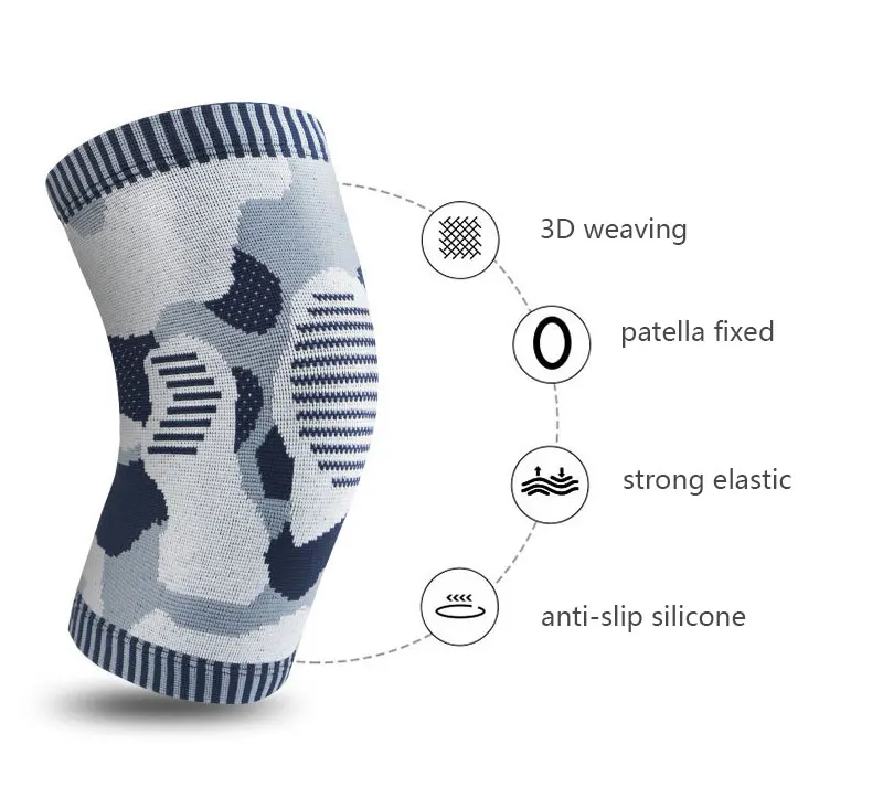 Fitness Running Cycling Knee Support Braces Elastic Nylon Sport Compression Knee Pad Sleeve for Basketball Volleyball