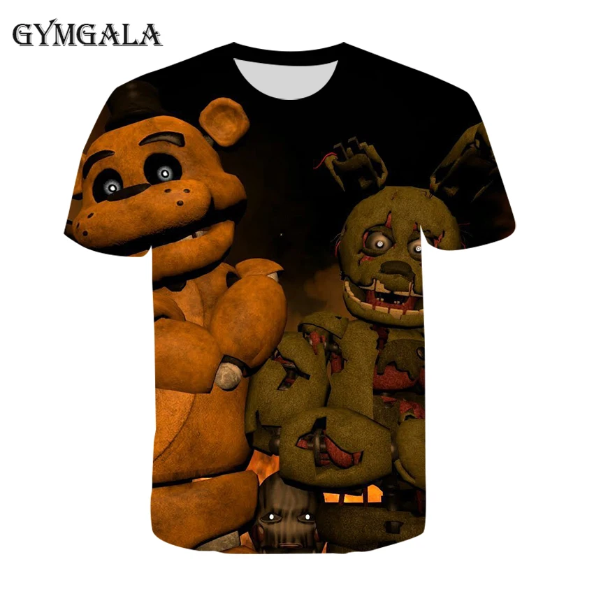 С изображениями персонажей игры пять ночей с Фредди рубашки для мальчиков