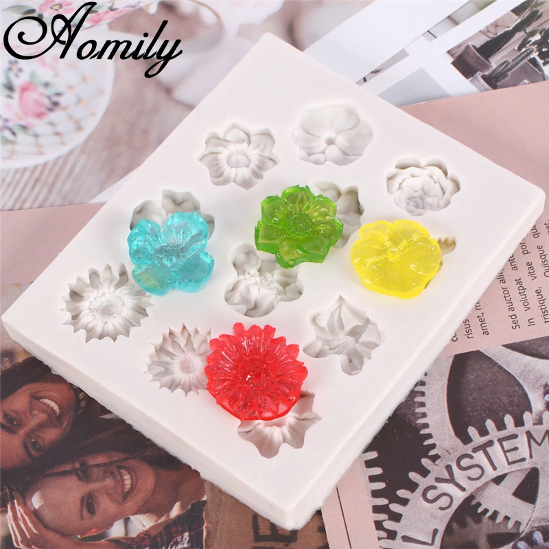 

Aomily 11 Holes Flowers Shaped Silicone Molds DIY Handmade Fondant Cake Mold Sugar Craft Chocolate Moulds Cookie Baking Mold