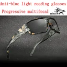 Очки для чтения с защитой от сисветильник света, прогрессивные Мультифокальные очки для мужчин и женщин, классические большие спортивные очки для дальнозоркости с + 1,0 NX