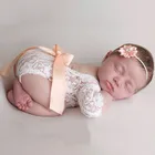 Кружевное боди Pudcoco с бантом для новорожденных девочек, повязка на голову с цветами, реквизит для фотосъемки, одежда для маленьких девочек