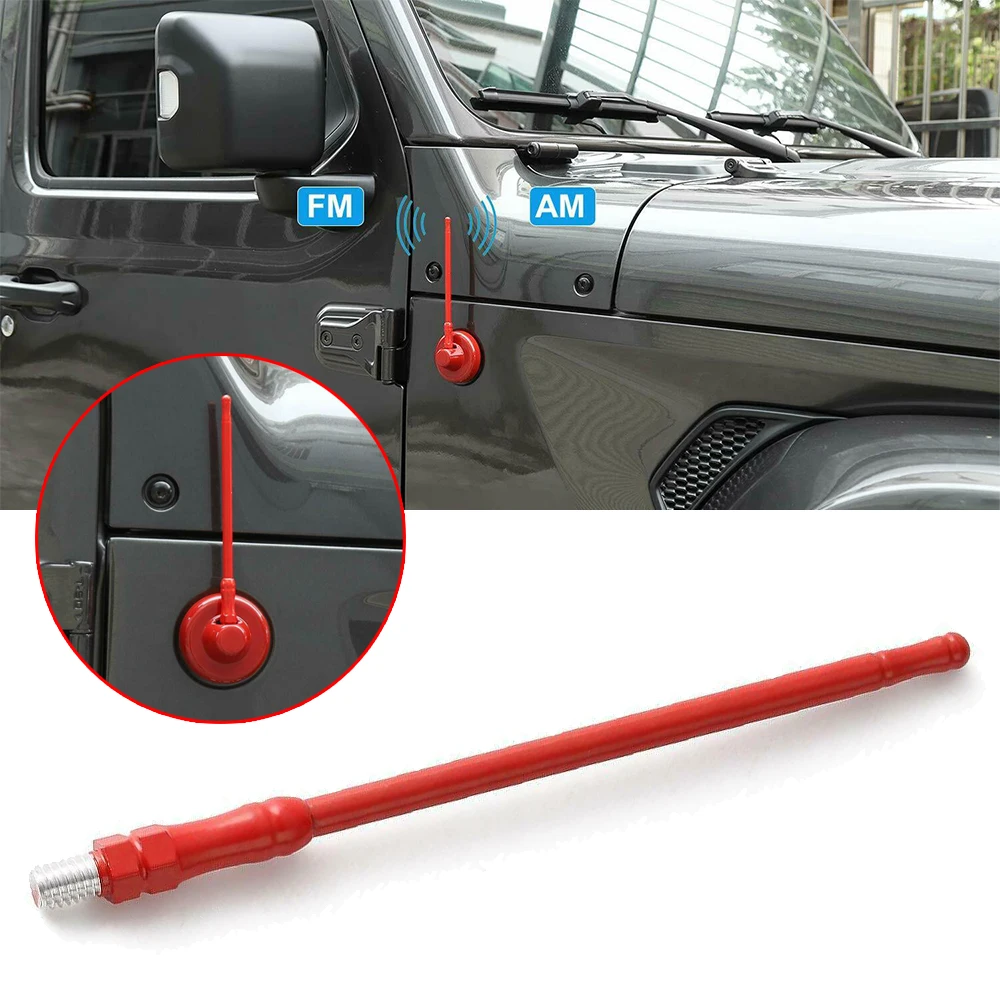 100% абсолютно новая красная отражательная антенна для Jeep Wrangler Jk JL 2007 2019 6 7 дюймов 1