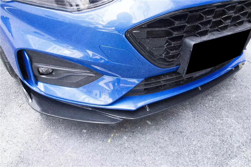 

Carbon Fiber Look Car Front Bumper Lip Splitter Body Kit Spoiler Diffuser Spoiler Car accessories For Ford NEW Focus 2019 Black