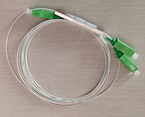 

50PCS/Lot SC/APC 1X2 Fiber Optical PLC Splitter Mini steel tube type 1x2 0.9mm Fiber Optic Splitter Free shipping