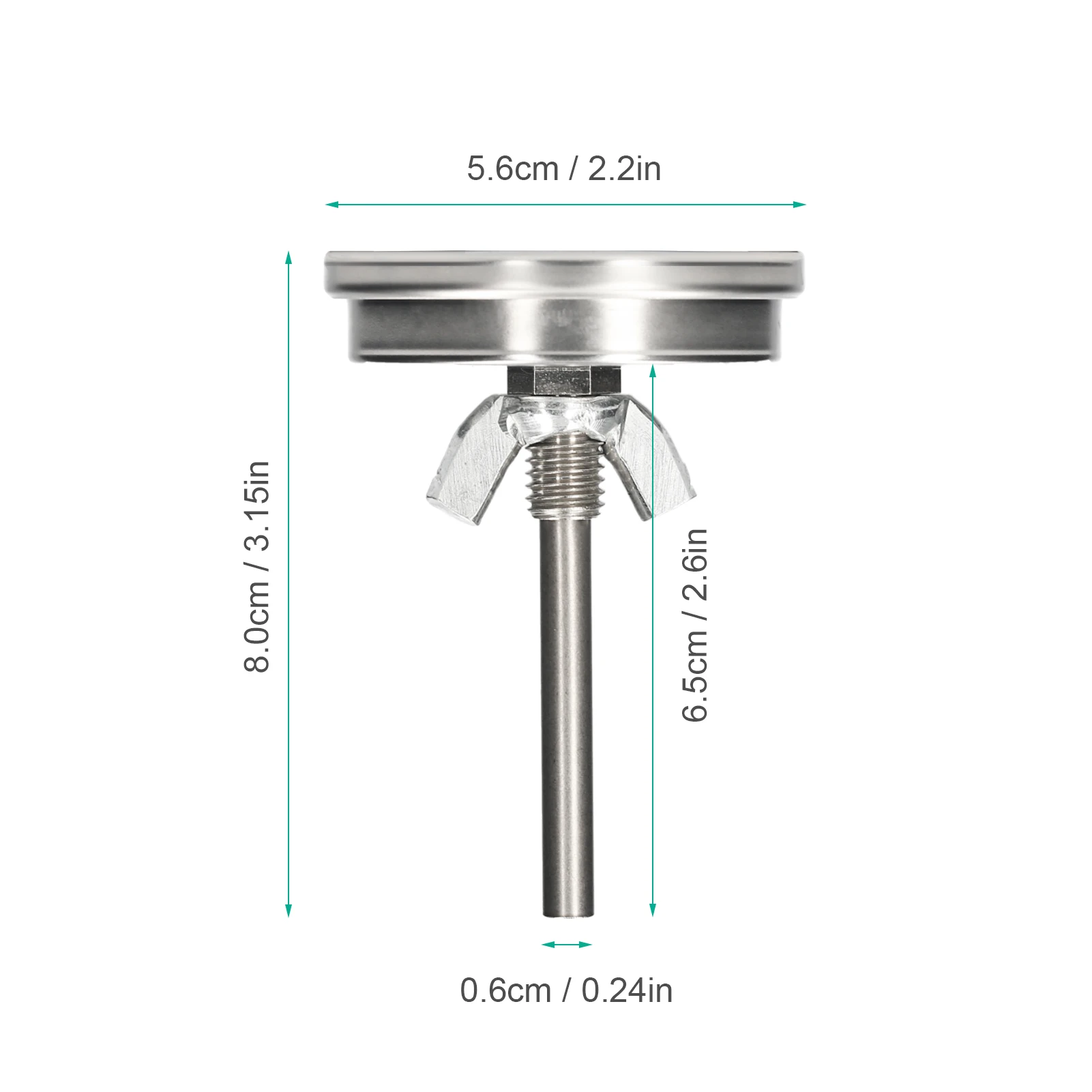 

Bi-Metal Dial Thermometer 75-300Dual Scale 2.2 Inch Dial 2.6 Inch Stem Length Thermometer Gauge for Boilers Pipes Industry BBQ