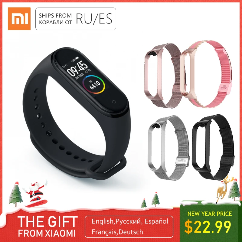 Xiaomi Mi Band 4 NFC Версия смарт-Браслет фитнес-браслет трекер-сна для сердечного ритма Smart Wtach 0,9" AMOLED экран Bluetooth 5,0