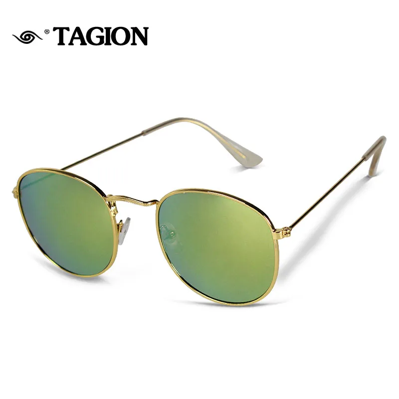 

2022 TAGION Vintage Sunglasses Women Men Round Sunglass Steampunk Shades Retro Metal Frame Eyeglasses 3447