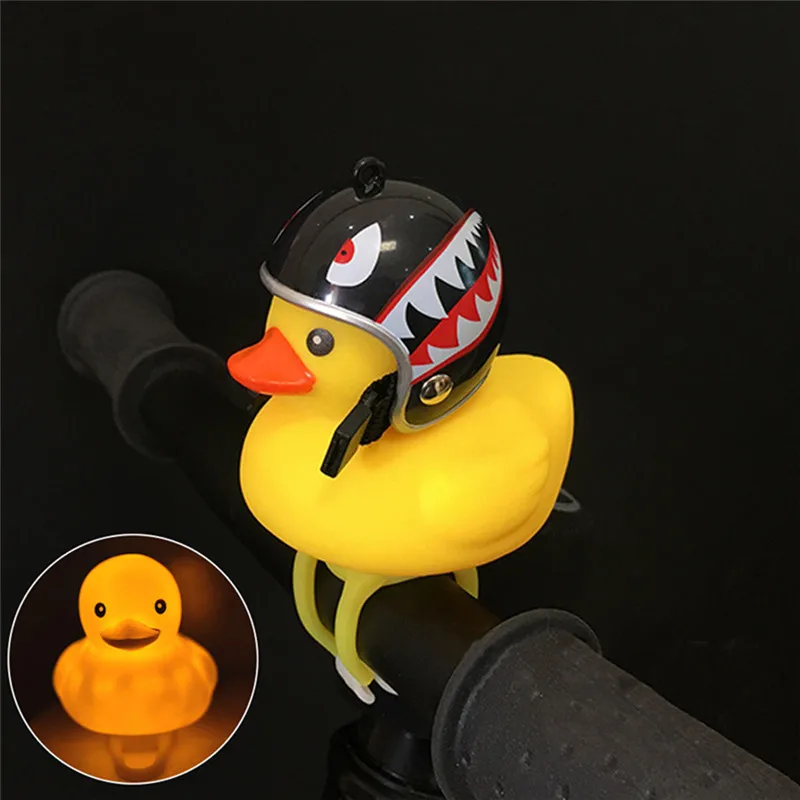 

Car Bike Duck with Helmet Light Broken Wind Yellow Duck Bike Motor Helmet Riding Cycling Steering Wheel Motorcycle Accessories