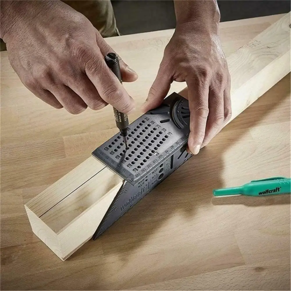 

Wood Working Ruler 3D Mitre Angle Measuring Gauge Square Size Measure Tool