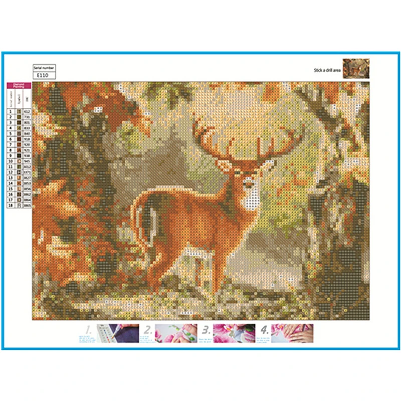 5D DIY полная дрель круглая Алмазная картина животное лес олень вышивка пейзажа