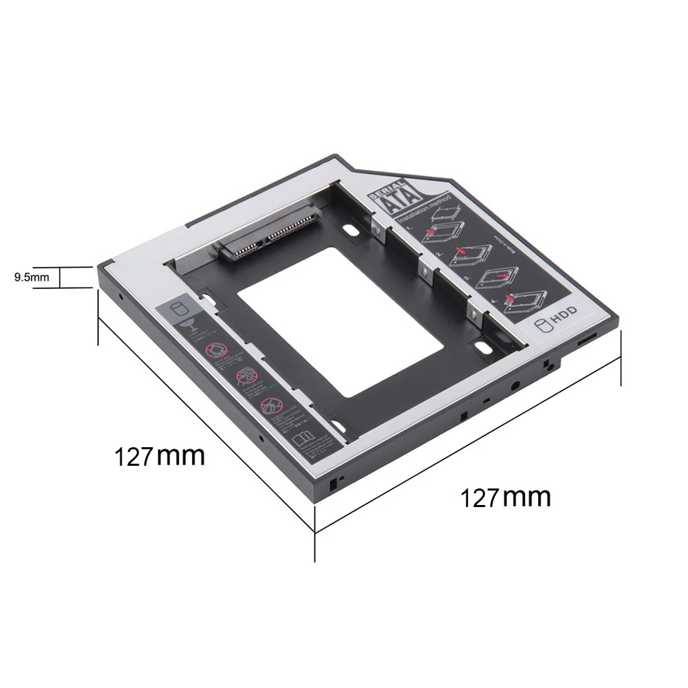 12 7 мм 2-й жесткий диск Caddy для 2 5 &quot2 ТБ SATA 3 0 SSD чехол Корпус жесткого диска коробка +