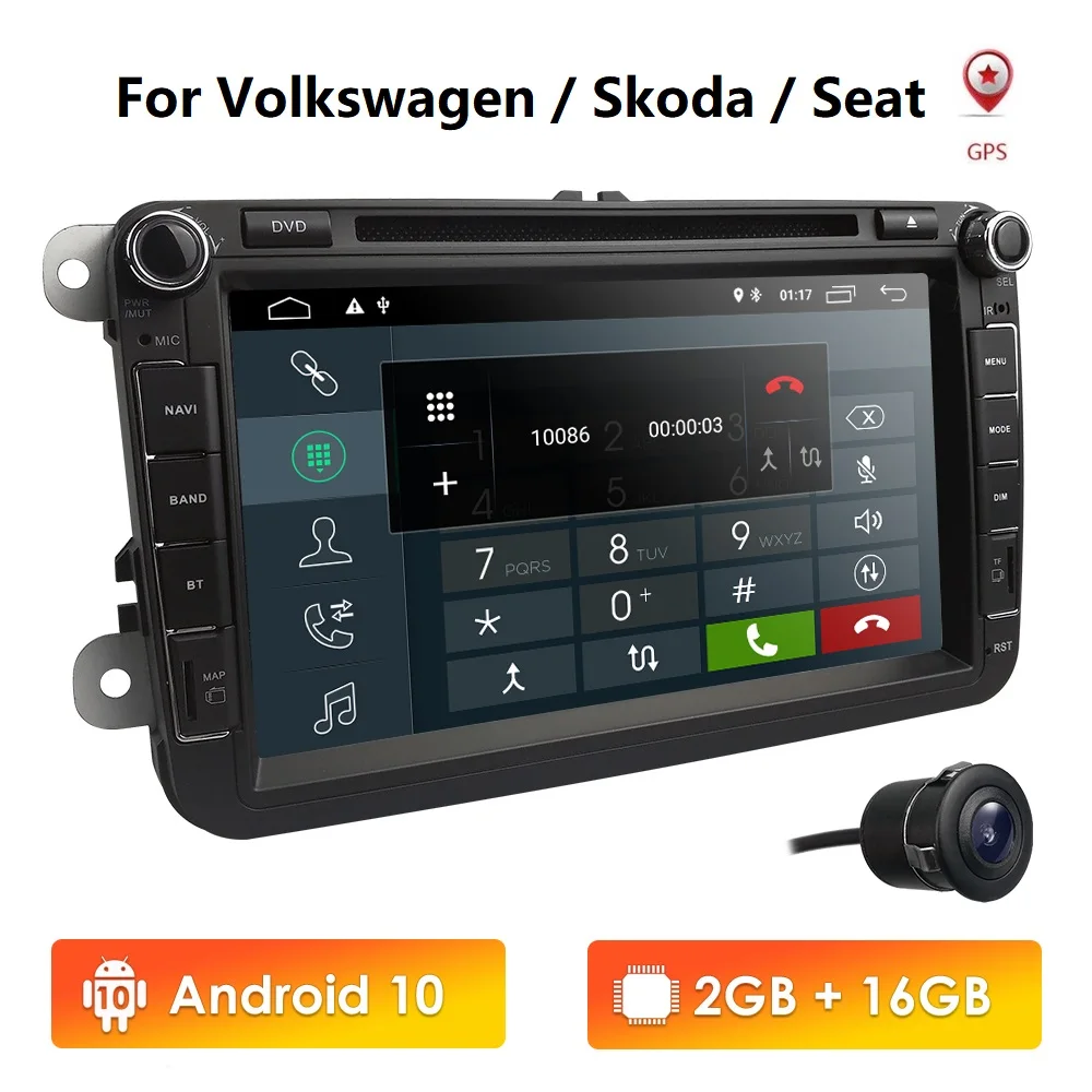 DSP 2din Android 10 Автомобильный GPS навигатор для VW Volkswagen SKODA GOLF V POLO PASSAT JETTA TIGUAN dvd плеер