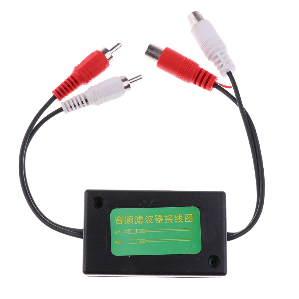 Изолятор заземления с 2 RCA на шумоподавляющий аудиофильтр для автомобиля