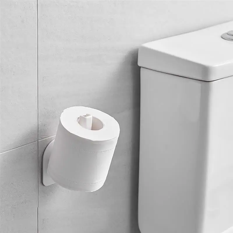 

1Pc Wall Mount Kitchen Self Adhesive Punch-free Paper Roll Holder Rack For Towel Storage Tissue Hook Bathroom Accessories Stand