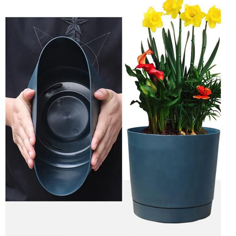 

5Pcs Universal Resin Plastic Large-Diameter Pot & Plastic Flower Pots 8 Pcs Pots with Drainage Hole Planters