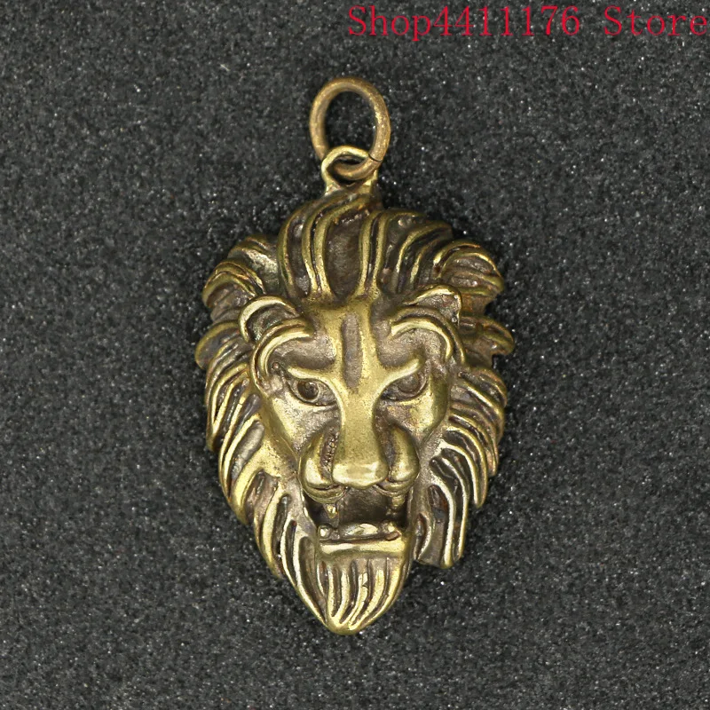 Винтажный латунный брелок для ключей в виде головы льва/Тигра подвеска стиле