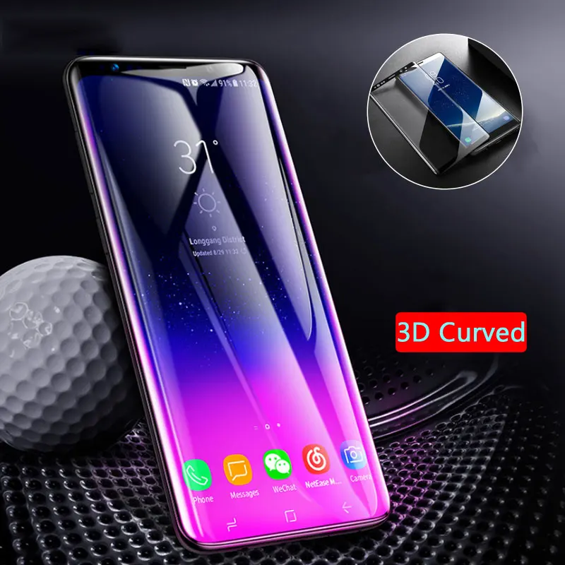 3D изогнутая пленка из закаленного стекла для Samsung Galaxy S10 S9 S8 Plus Note 8 9 10