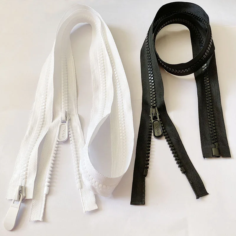 #8 молнии из пластичного полимера черно-белая открытая молния двойные слайдеры