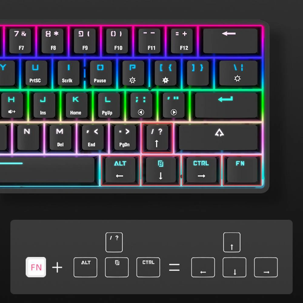 

Mechanical Keyboard 61 Keys with Bluetooth Wired Dual Mode RGB Backlight Keyboard for Gaming Computer Office