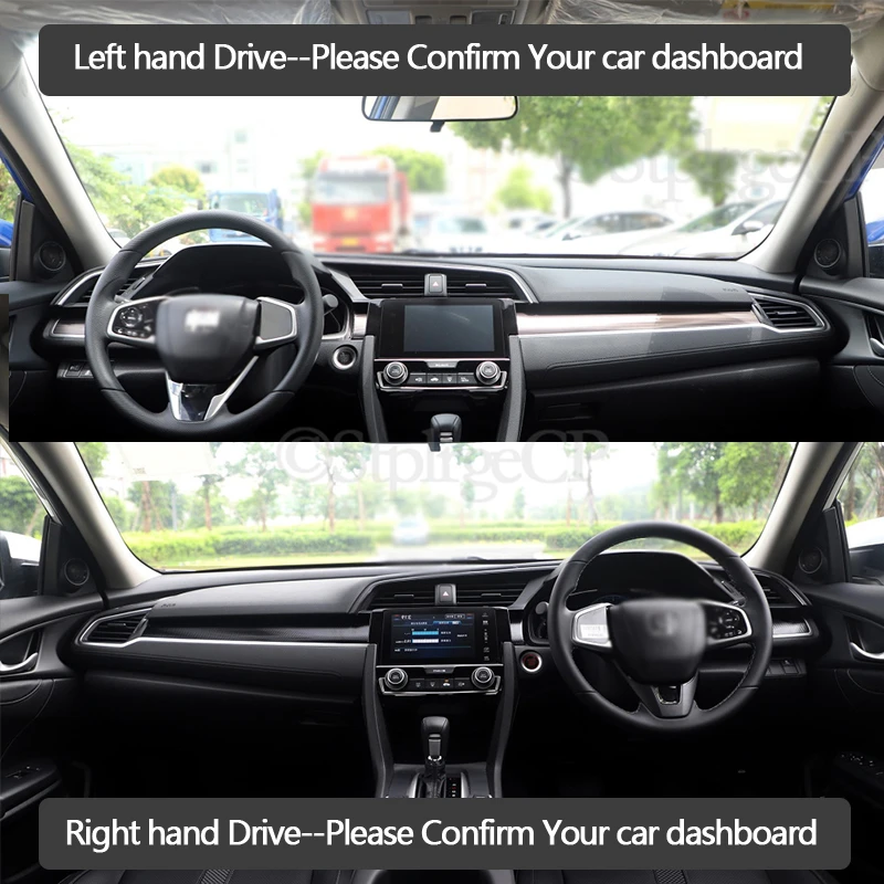Противоскользящий коврик для приборной панели Honda Civic 10 2016 ~ 2019 накладка