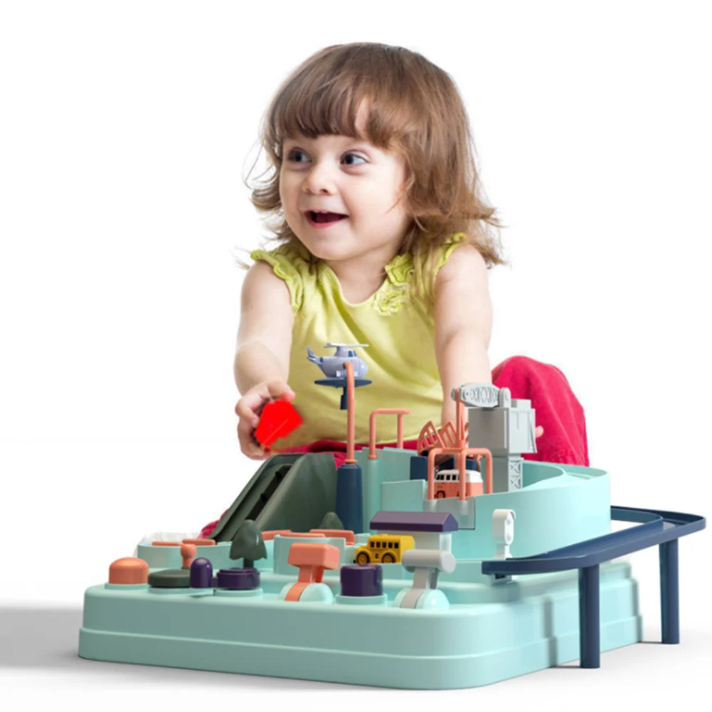 

ABS Car Adventure Toy Gift Children Macaron Color Educational Simulation Competition Vehicles Manipulative Squad Track