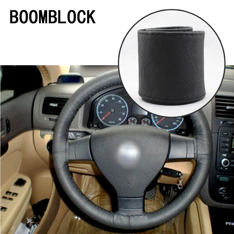 BOOMBLOCK 38 см автомобильные Чехлы Кожаные чехлы на руль для Renault Megane 2 3 Duster Logan Honda Civic