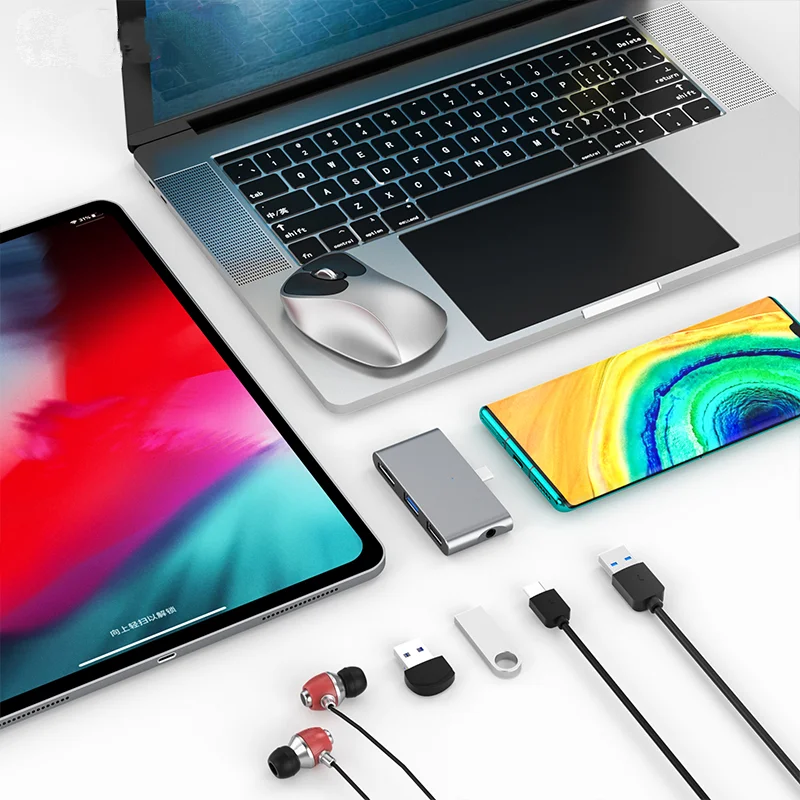 Dex Подставка для телефона USB C к наушникам 3.5 мм Тип HUB 60W Зарядка 4K HDMI Дисплейная станция для Samsung Huawei Xiaomi.