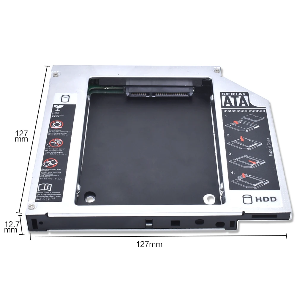 TISHRIC Алюминий 9 5 мм/12 7 мм SATA IDE PATA 2nd HDD Caddy 2 &quotSATA 3 0 жесткий диск SSD корпус жесткого