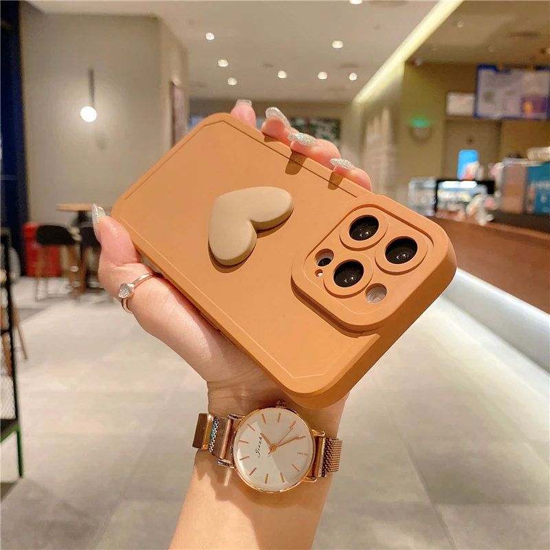 Популярный цветной 3D чехол для телефона с любовным сердцем iPhone 13 12 11 Pro MAX 7 8 6 Plus SE