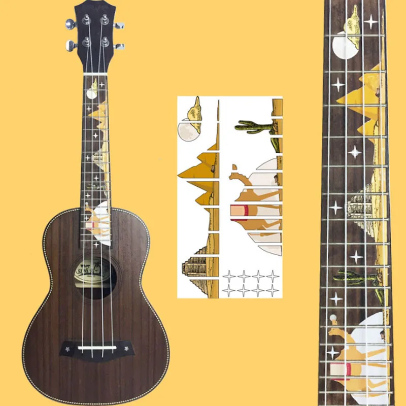 Новинка DIY Набор гитары гриф инкрустация Стикеры в пустыне и наклейка с верблюдом