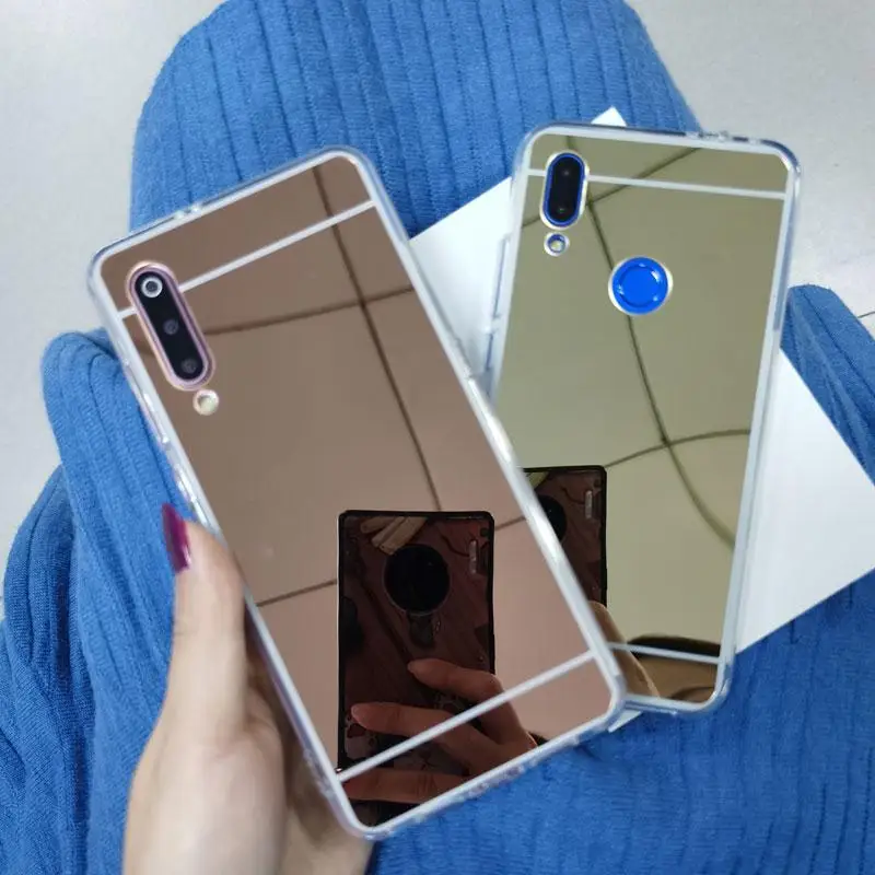 Глянцевый зеркальный эффект чехол для XiaoMi Redmi Note 8 Note7 Note6 Note5 Note4 из мягкого ТПУ с