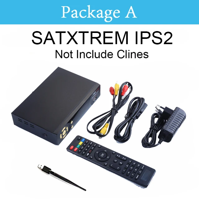 Satxtrem IPS2 DVB-S2 спутниковый ресивер IPTV Cam combo Receptor камера Испания Португалия 8 cline для 1 года Европа декодер - Цвет: IPS2 and usb wifi