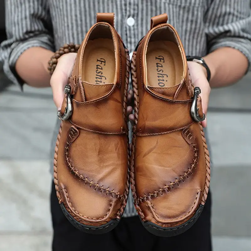 

2021 fall new large size men's shoes, leather casual men's shoes, European and American fashion trend business shoes