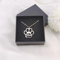 personalized name necklace dog paw necklace paw print initial bone pet charm personalized dog necklace jewelry gift