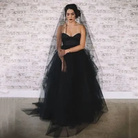 black wedding dresses 2020 lace appliques garden gothic boho wedding gowns beach bridal dress vestidos de novia