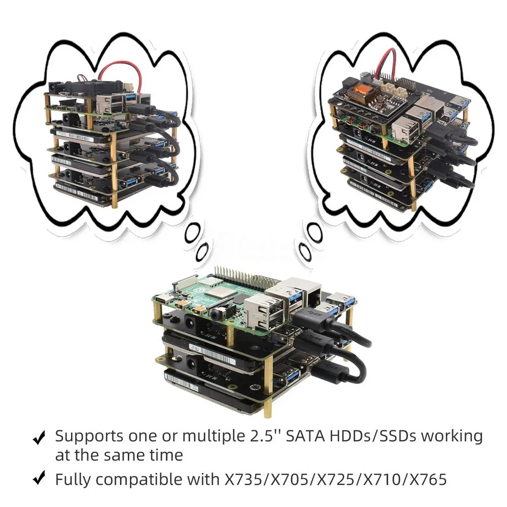 Raspberry Pi SATA адаптер стекируемые X828 USB3.0 2 5 &quotжесткого диска HDD/SSD кластера Плата