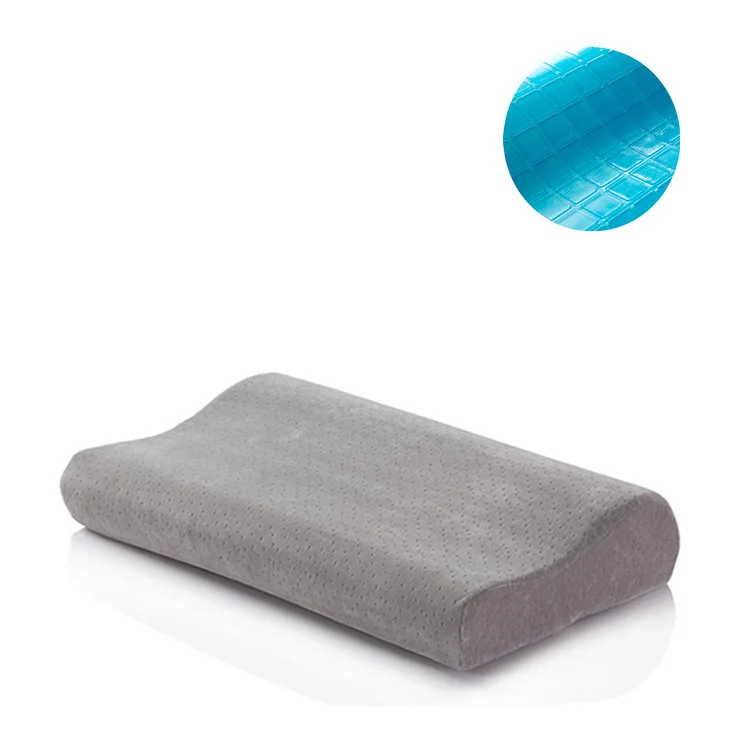 Gray 1PC Sleeping Pillow Slow Rebound Memory Cotton Summer Gel Pillow Comfortable Soft Cool Cervical Protection Neck Care Pillow - Цвет: Gray