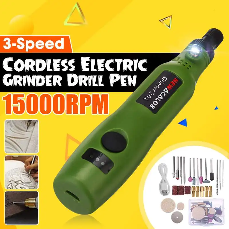 

USB Electric Engraver Drill Power Hand Tools Electric Grinding Mini Wireless For Jewelry Wood Dremel With Accessories Set