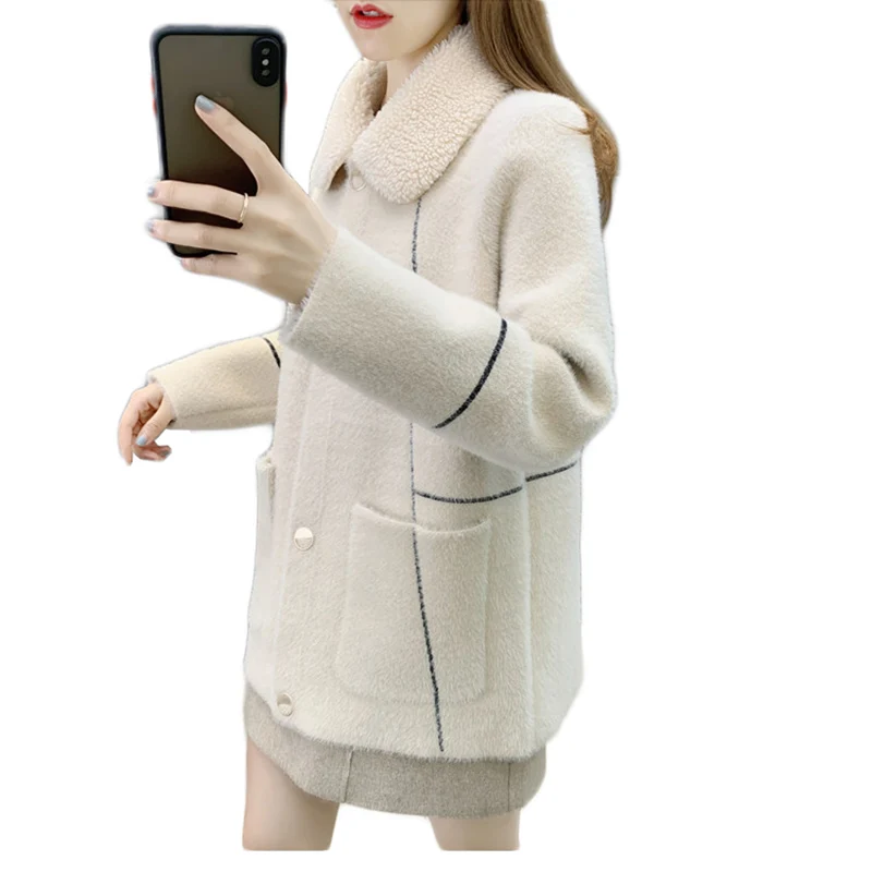 NEW Top Selling Product Youth Clothing Fur Outwear Women Shaggy Coat Autumn / Winter Imitate Mink Sashmere Tops High Quality 410