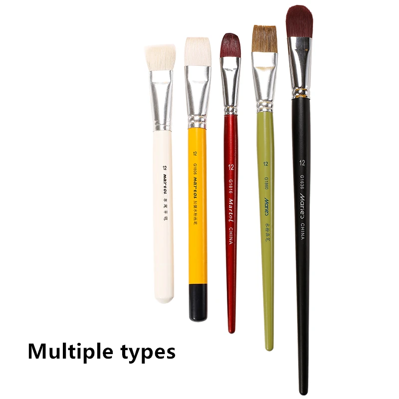 

Paint Brushes 12 Sizes Oil Painting Gouache Brush Oil Acrylic Painting Nylon Animal Hair Multiple Types Art Supplies