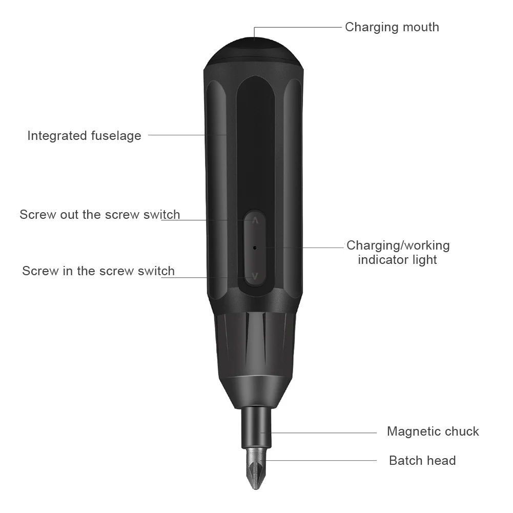 

For Mobile Phone Repair USB Rechargeable With 2 Screw Bits Cordless Power Tool DIY Portable Electric Screwdriver 3.6V Household