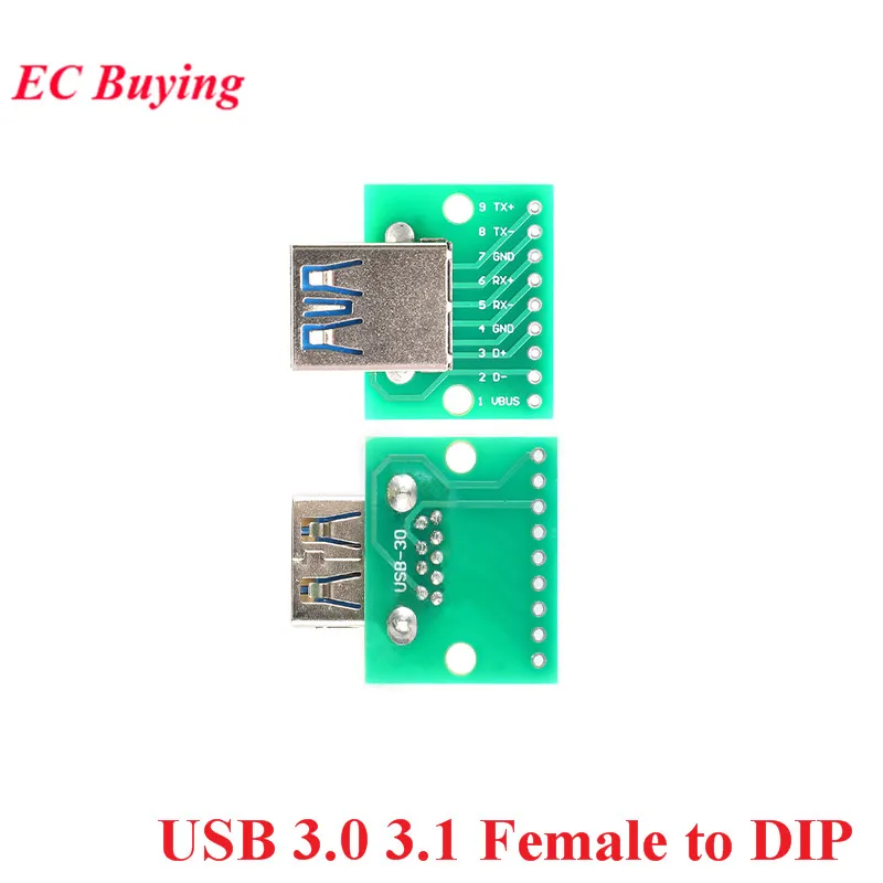 USB 3.0 3.1 to DIP 1 шт. Мини Micro Female Male USB to DIP адаптер плата Разъем конвертер 4P 5P 2,54 мм 3 4USB адаптер пластина печатная плата для Arduino - Цвет: USB 3.0 3.1 to DIP
