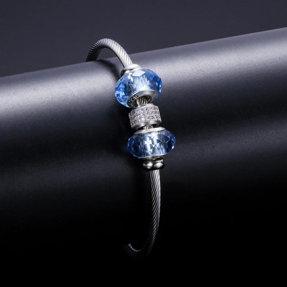 Модные самодельные ювелирные браслеты для женщин бусины сменные из нержавеющей