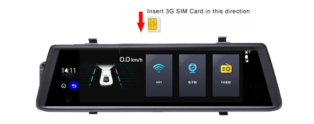 Anstar 10" 4G Android Mirror Car DVR 1080P Video Record GPS Navigation Dash Cam WiFi Dual Lens Registrar Auto Camera