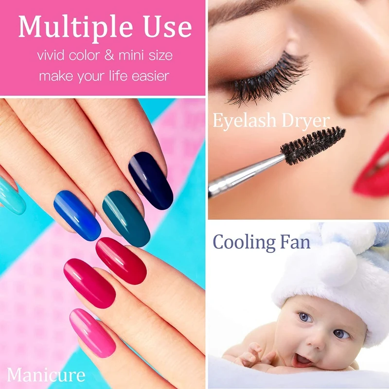 

2 Pieces Eyelashes Dryer Fan Mini Portable Fan USB Blower Air Conditioning Fan Dry Fan Tool for Eyelash Extension