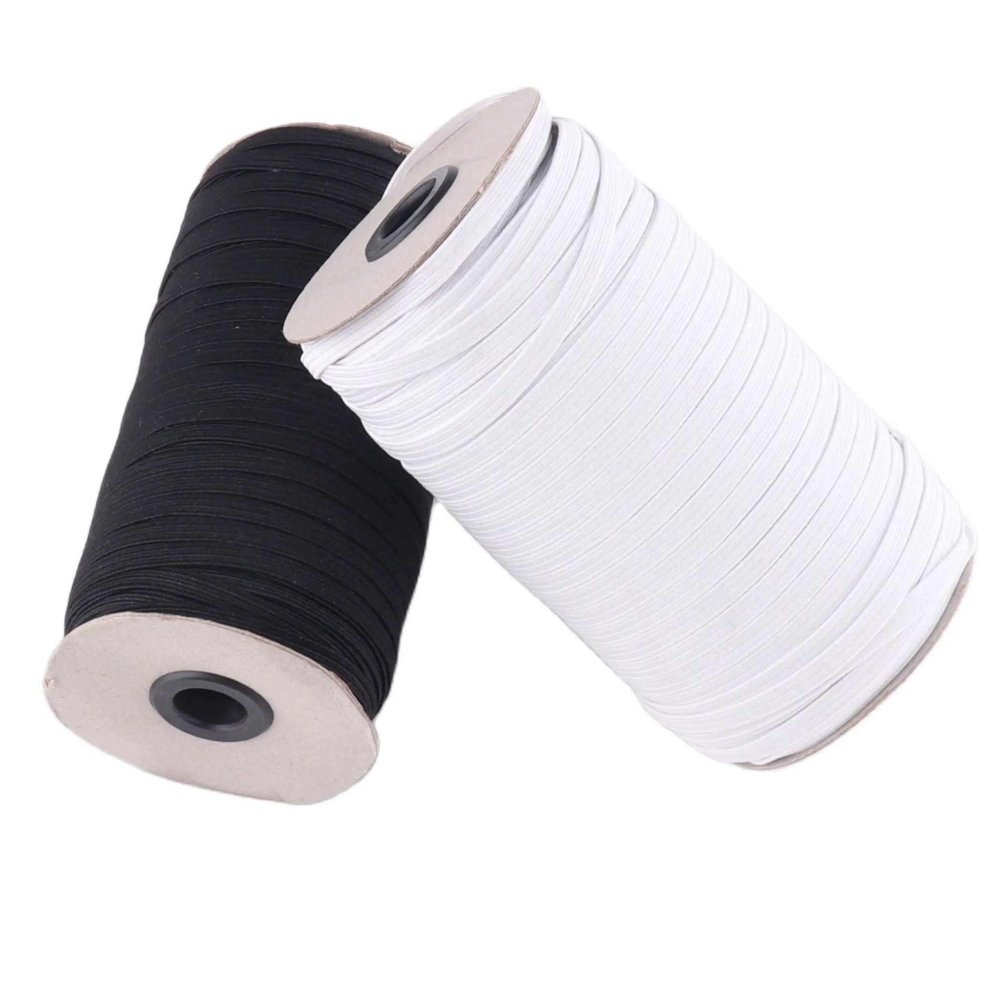 

Elastic Band 30 Yards Stretch Cord 1/4" White/Black Flat Elastic Cord band,Elastic Rope Nylon DIY